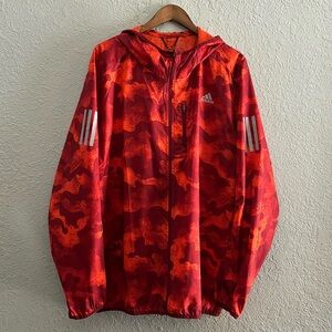 Adidas Own the Run Camo Rain Jacket with Reflective Details